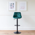 Tabouret de bar en velours vert ROBIN